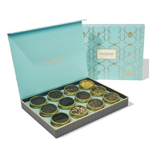 VAHDAM, Sortiertes Valentinstag Tee Geschenkset - Bloom, 12 Tees in einer Luxus-Geschenkbox | 100% natürliche Zutaten