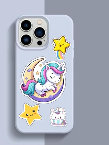 Image of LERITO Unicorn Theme Vinyl Stickers, Waterproof Self Adhesive Decals for Laptop, Journal, Guitar, Mobile Phone, Multicolour, Pack of 60