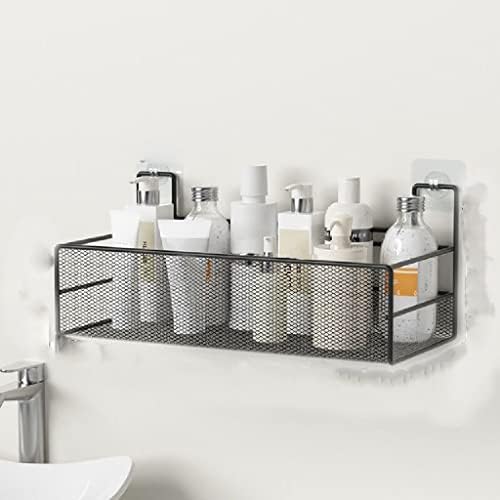 Bathroom Shelf Shower Shampoo Rack Toilet Accessories Kitchen Free Punch Condiment Storage Basket (Color : E, Size : 26x13x14cm) (D 26x13x14cm) image 3