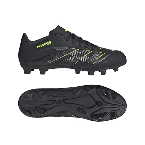 adidas Unisex Predator Club Firm Ground/Multi Ground Football Boots, Core Black/Carbon/Lucid Lemon, 46 EU