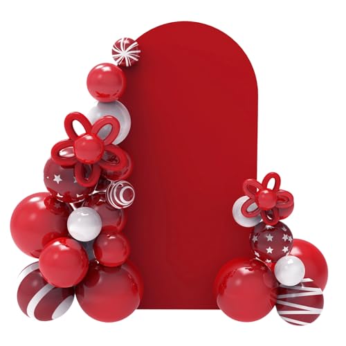 Babenest 6Ft Red Wedding Arch Backdrop Cover for Party Deco