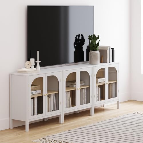 Nathan James Mason storage cabinet with glass doors