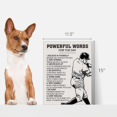 Ngaeak 8006 Baseball Players Powerful Words Of The Day Canvas Painting Framed Wall Art Decor thumb #1