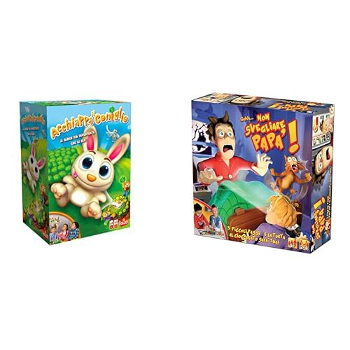 GOLIATH Set di 2 giochi: Acchiappa Coniglio + Non Svegliare Papa - Giochi da Tavolo, Azione, Abilità e Velocità per Bambini - Nuovo Set Giochi - Gioca con la Famiglia o gli Amici - 2+ giocatori - 5+