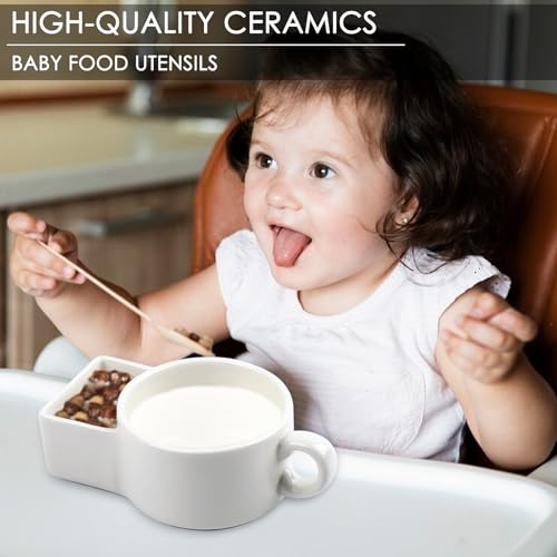 KAYCROWN 2 Pack Ceramic Soup and Cracker Mug or Cereal Bowl, Anti-Soggy Cereal Bowl, Microwave Safe, Soup and Side/Cracker Bowls Sets for Breakfast, Chip, Veggies, Dip Bowls for Parties by KAYCROWN - Image 4