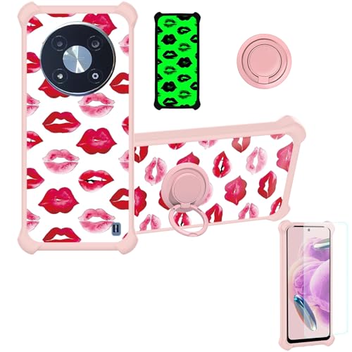 jioeuinly Case Compatible for Zte 7160n 5g UG Phone U23 Phone Case Cover [with Tempered Glass Screen Protector][Hard PC + Soft Silicone][Ring Support] [Luminous Effect] YGF-HC