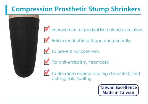 Image of Prosthetic Stump Shrinkers- Above Knee, 30cm, Compression, Amputee Socks, 20-30, Daily use, Taiwan Excellence S
