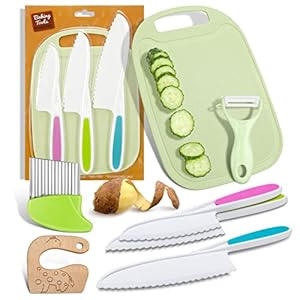 Veraing Kinderküchenmesser Set 7-teilig mit Brett