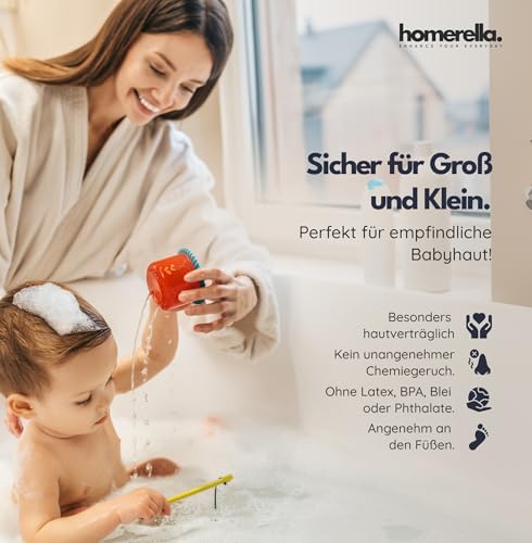 homerella® Badewannenmatte rutschfest 88x39cm, INKL. HAKEN, Rutschfeste Badematte BPA frei, Duschmatte rutschfest, Antirutschmatte Badewanne, Rutschmatte Badewanne, schimmelresistent&maschinenwaschbar