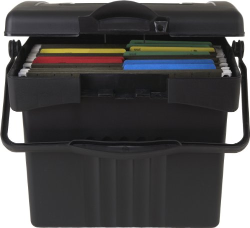 Storex Economy Portable File Box For Letter Size Hanging Files, Black (61502U01C) #TOP1