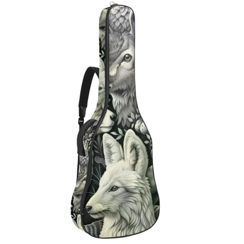 Housse de guitare acoustique 109cm à motif animalier sac à dos Oxford imperméable