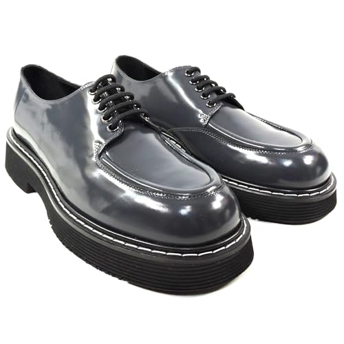 Principe Di Bologna Men's Grey Patent Leather Fashion Oxford, Size 42 EU3