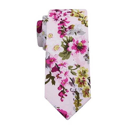 Image of Mantieqingway Floral Ties for Men Skinny Cotton Tie Flower Necktie
