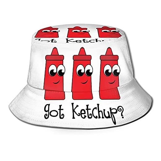 291 Solskyddsmedel fick Ketchup fiskarhatt solskydd fiskare solhatt brett brätte fiskehatt för strand sommarpromenader 56–58 cm, Hinkhatt 953, M