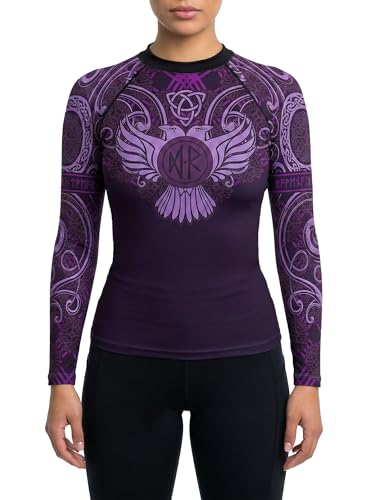 Rash Guard Violet Raven Fightwear Femme XS pour MMA et BJJ IBJJF