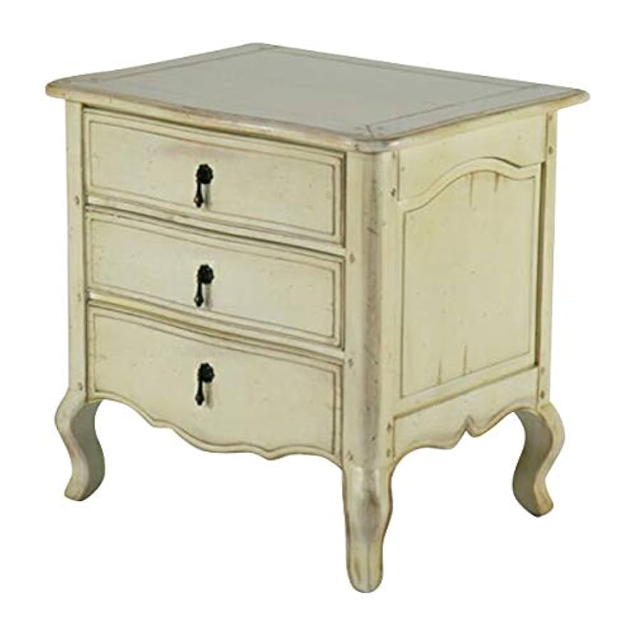 Amazon｜アンティーク調 3段 チェスト サイドテーブル ホワイト