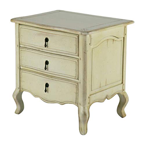 Amazon｜アンティーク調 3段 チェスト サイドテーブル ホワイト 約W65