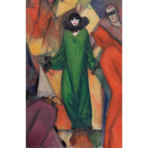 Toile Albert Bloch Le Domino vert reproduction d'art durable 76x101 cm