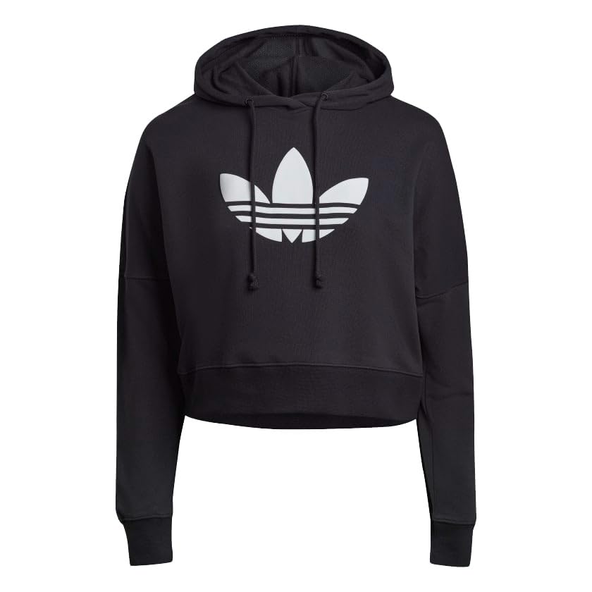 adidas Originals Womens Plus Size Trefoil Cropped Hoodie