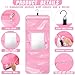 SilTriangle Hanging Toiletry Bag with Mirror for Men Women Travel Kit Large Foldable Beauty Dance Makeup Bag Organizer Storage Waterproof Roll up Cosmetic Case Accessories for Bathroom Shower(Pink)