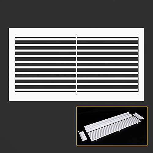 LBG Products 20,3 cm x 15,2 cm Luftgitter, Aluminium-Linear-Stangengitter, abnehmbares Frontgitter & Easy Airflow Fix-Stangenzuführung/Rücklauf-Lüftungsgitter, weiß [Außenmaße: 22,6 cm B x 17,2 cm H] Cover