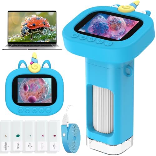 Kids Handheld Digital Microscope Portable: Mini Science Gifts Kit...