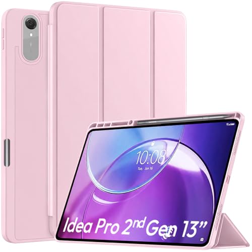 Image of ProElite Cover for Lenovo Idea tab Pro 2nd Gen 13 inch 2026 case Cover [with Pen Holder], Soft Flexible Flip Case Cover for Idea tab Pro 2nd Gen 13 inch 2026 [Recoil Series] - Pink