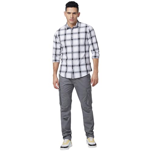 Image of Spykar Men's Regular Fit N /A Full Sleeve Checked Casual Shirts