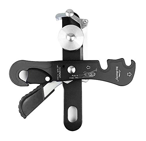 Ito Rocky Climbing Stop Descender Rappelling Anti-Panic Belay Devices for 9-12mm Rope Rescue Equipment Hand Controls Desingned