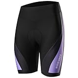 NOOYME Women's Bike Shorts 3D Padded Cycling Short with Ride in Color Design Cycling Shorts (L, Light Purple)
