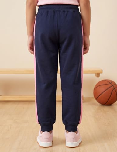 Image of Amazon Brand - Symbol Girls Contrast Panel Detail Cotton Rich Track Pants
