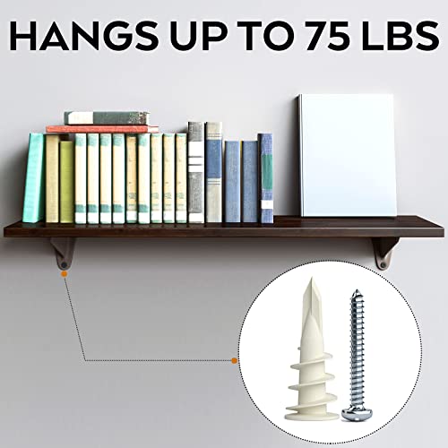 Incly 100 Pcs #8 Drywall Anchors Kit Self Drilling，50 Plastic Dry Wall Anchors And 50 Philips Screws Assortment For Hanging And Mounting With Case, Self Drilling Sheetrock Anchors #TOP4