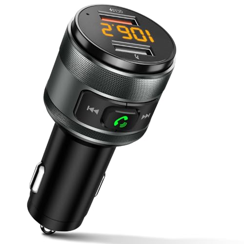 Bluetooth 5.3 FM Transmitter for Car, 3.0 Wireless Bluetooth FM Radio Adapter Music Player FM...