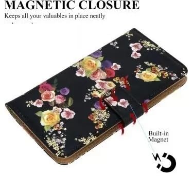 Image of Flip Cover Compatible for Poco C55 Flip Cover Poco C55 Cover Executive Rose Black, Magnetic Closure
