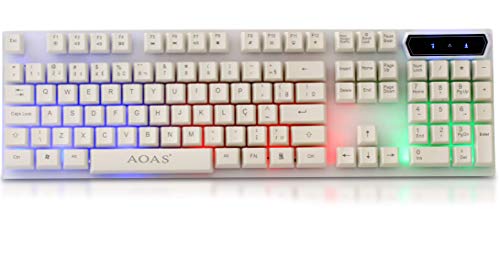 Kit Teclado Semi Mecânico Gamer Multimídia Abnt2 Led Rgb com Mouse 2400dpi Laser Usb Óptico para Pc