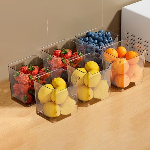 Image of Kuber Industries 6 Piece Fridge Organizers Storage Box Set | Chopped Vegetable & Coriander Container For Refrigerators | Drawer & Kitchen Accessories Items Box | Transparent