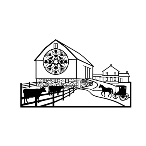 Amish Country Barn Quilt Metal Wall Art