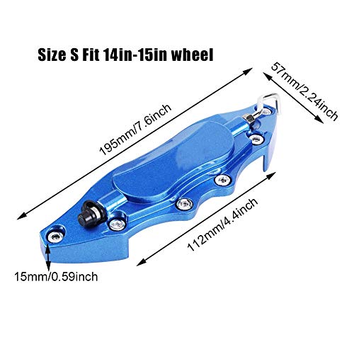 2Pcs Brake Caliper Covers Protector Aluminum Alloy Brake Caliper Guard Universal For Wheel Hub 14In-15In Small (Blue) #TOP5