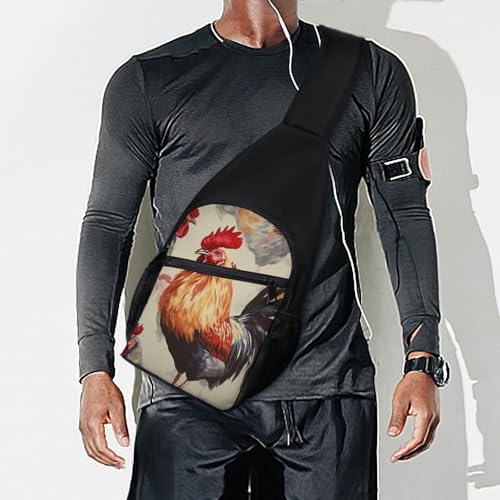 Morrales de senderismo sling bag con pintura Animal Chicken miniatura 7