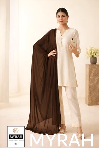 Image of MYRAH Chiffon Solid Casual Daily Use Dupatta For Women's & Girls Length - 2.50 Meter