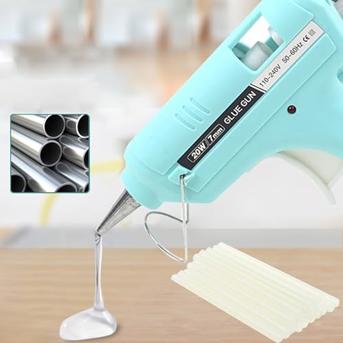 WYFCR Pistolet à colle avec 30 bâtons de colle, sol thermostatique, chauffage rapide, facile et rapide à utiliser, pour l'artisanat, la maison, le bricolage, l'art, les réparations.(Vert)
