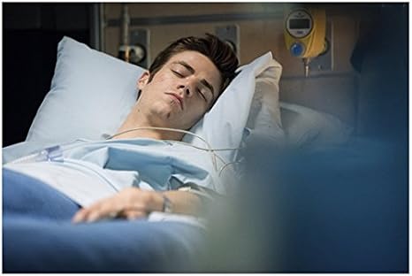 The Flash Grant Gustin as Barry asleep in hospital bed 8 x 10 Inch Photo