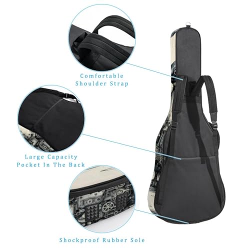 JRHEJTFZ Housse pour guitare acoustique de 1,9 cm d’épaisseur – Imperméable – Durable et élégant – Motif pingouin mignon, Multicolore 4., 42.9×16.9×4.7 in, Motif imprimé tendance - Les Beatles, Paul McCartney, John Lennon, RIngo Starr, George Harrison JRHEJTFZ Housse pour guitare acoustique de 1,9 cm d'épaisseur - Imperméable - Durable et élégant - Motif pingouin mignon, Multicolore 4., 42.9x16.9x4.7 in, Motif imprimé tendance – Image 4