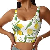 Position de coupe adaptée : ces débardeurs de sport basiques pour femmes avec impression de citrons tropicaux frais montrent parfaitement votre nombril, mignon et tendance. Design ajusté parfaitement à la taille, apportant plus de liberté lors de l'exercice.