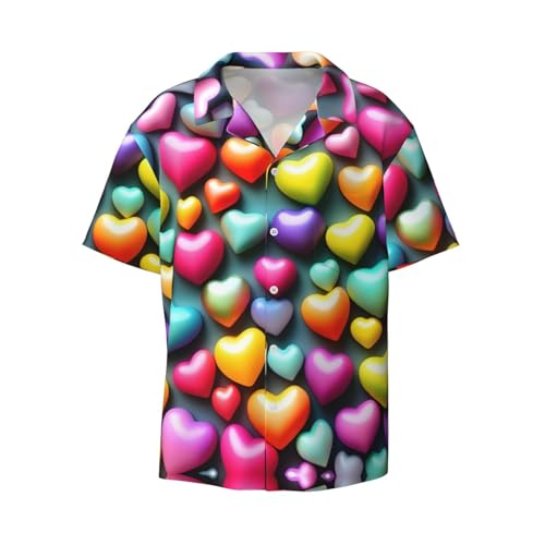 Chemise cœurs arc-en-ciel homme coupe classique pour exprimer votre joie au quotidien