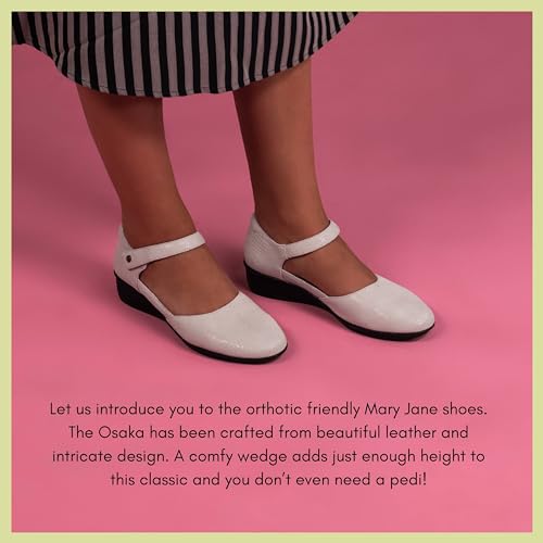 Image of Revere Osaka Mary Jane - Premium Leather - Orthotic-Friendly Removable Insoles - Adjustable Strap - Arch Support - Stylish Wedges for All-Day Comfort