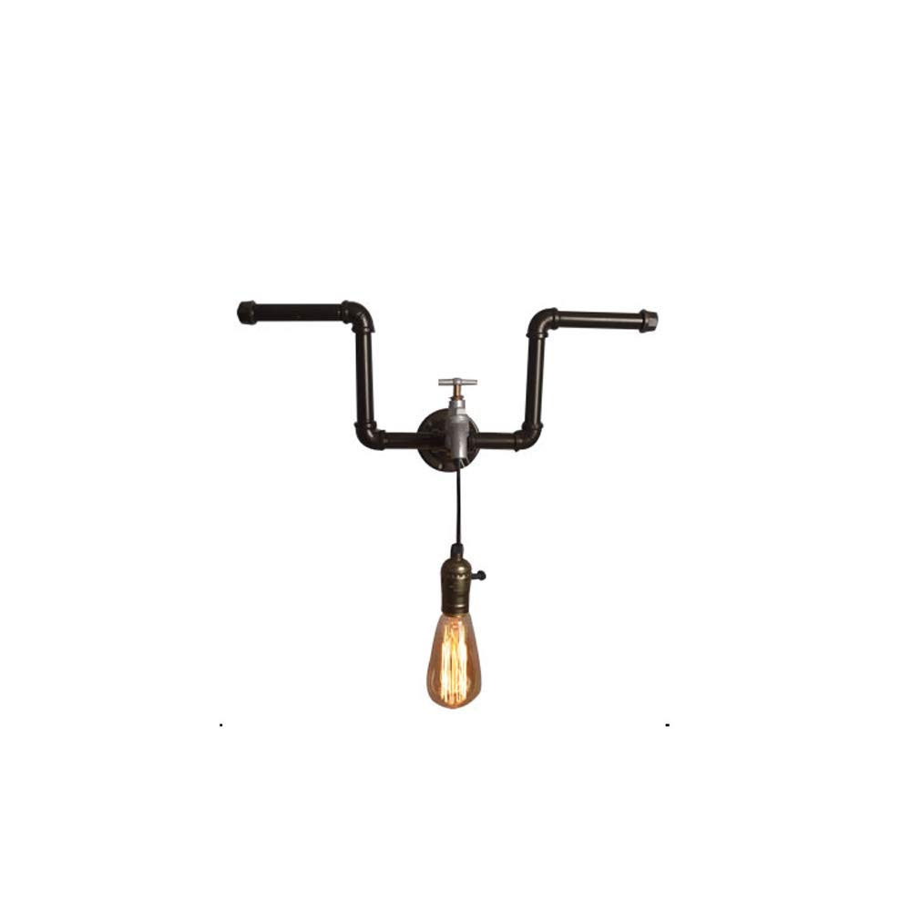 Linterna de pared minimalista retro en forma de tubería de agua con base E27 3