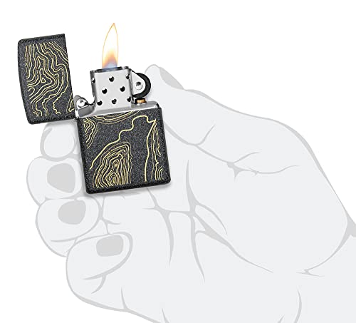 Encendedor de bolsillo Zippo Topo Map Iron Stone miniatura 4