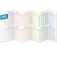 Häfft® Urlaubsplaner 2026 Mitarbeiter faltbar/gefalzt - A4 zum Abheften (ausgeklappt 89 x 29 cm) für 12 Personen oder Projekte \Rainbow\ - nachhaltig & klimafreundlich