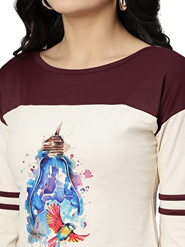 Image of OM SAI LATEST CREATION Women's New 3D Printed Lycra 3 /4 Sleeve Regular Fit Office wear,Casual wear Western Top